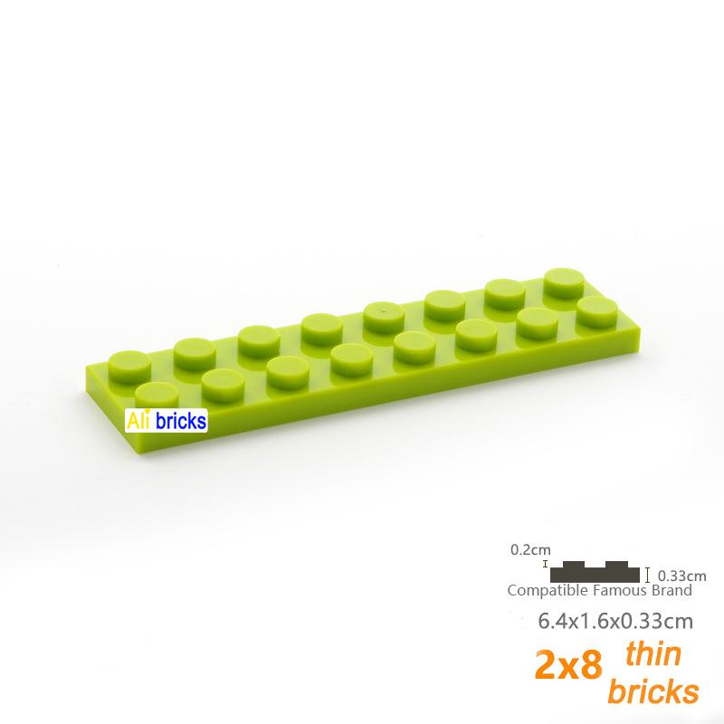 80 шт. объемных строительных блоков, тонкие фигурки, кирпичи 2x8 точек, 13 цветов, образовательные, креативные, совместимые с 3034 игрушками для детей