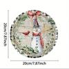 Венок Снеговик Металлическая Круглая Табличка Рустикальное Железное Настенное Искусство Клетчатая Рамка Рождественское Украшение для Двери