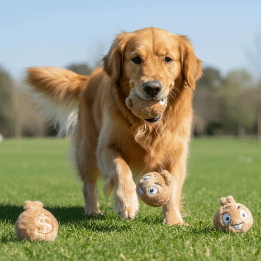 Bite Resistant Dog Elastic Ball Money Bag Shape Pet Interactive Ball Interactive Play