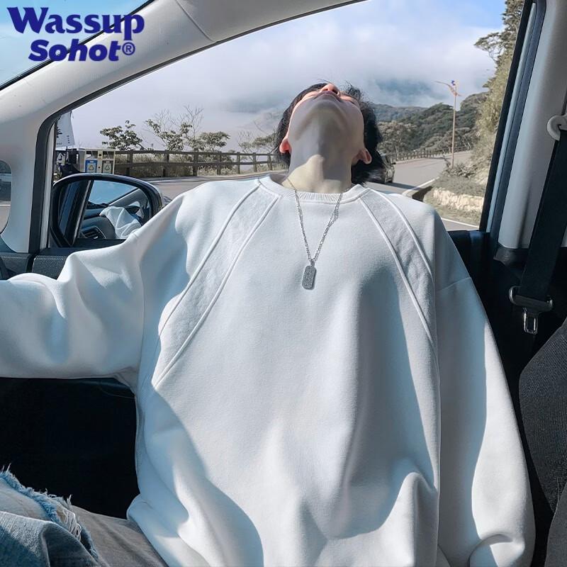 Wassup Sohot Свободный пуловер-свитшот с круглым вырезом в американском стиле