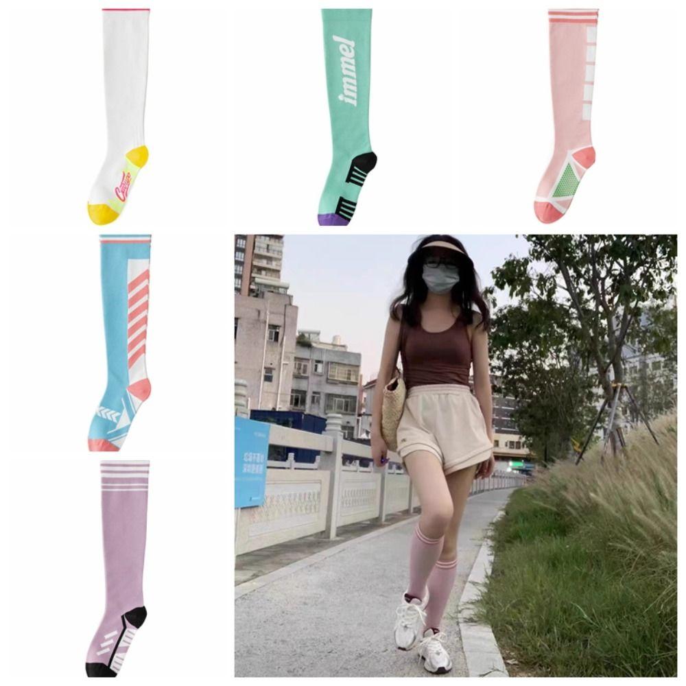 Дышащие компрессионные носки до колена Йога-носки Винтажные носки Спортивные носки Велоспорт