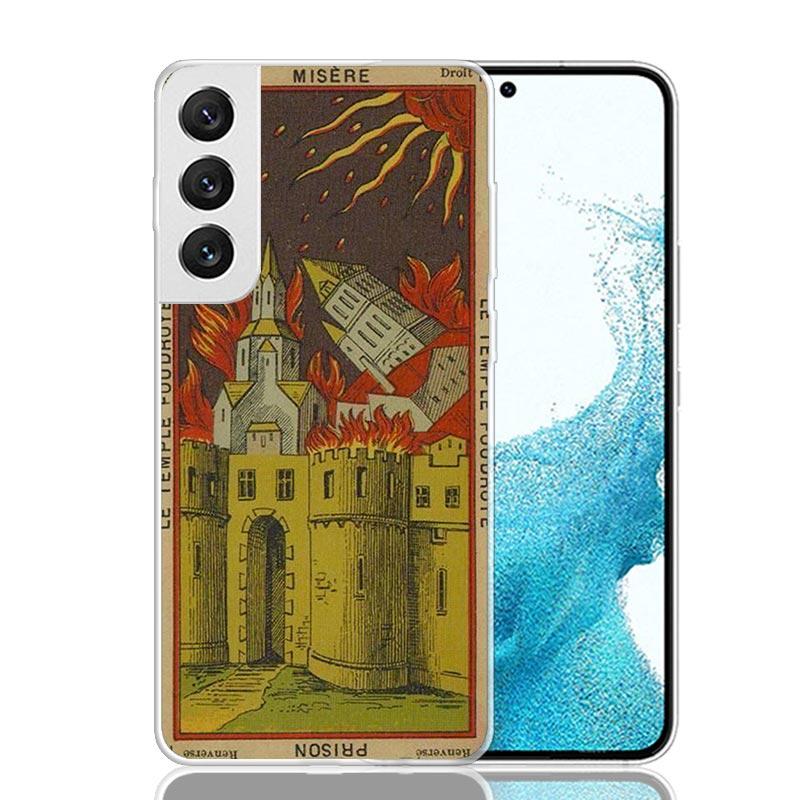 Tarot Cards Reading Art Case Phone Cover for Samsung Galaxy S24 S25 Ultra S23 Plus S22 + S21 S20 FE S10 S25Plus Trend Fundas S24