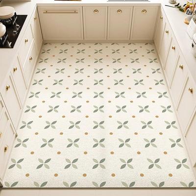 Свежий кухонный коврик - Водонепроницаемый, Маслостойкий, Нескользящий коврик из ПВХ-кожи, Легко моющийся и режущийся напольный коврик для домашнего использования