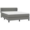 Maison Exclusive - Sommier à lattes de lit avec matelas Gris foncé 140x190cm Tissu