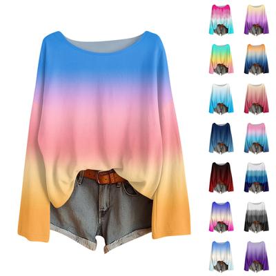 Женские рубашки с длинным рукавом, футболки с принтом, блузки, повседневные базовые топы больших размеров, пуловер