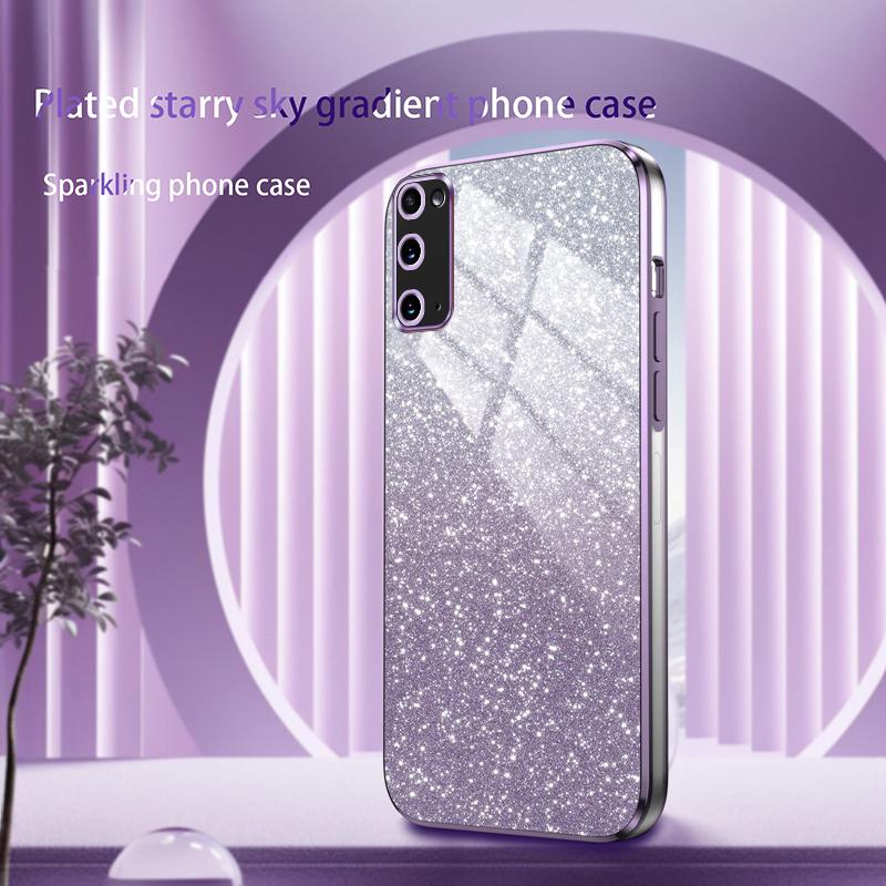 Роскошный гальванизированный чехол с блестками для Samsung Galaxy S20 Plus Для Samsung S20 Ultra S20 FE Мягкий бампер Прозрачная задняя крышка телефона
