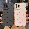 Для iPhone 16 14 15 13 12 11 Pro Max X XR XS 7 8 15 16 Plus SE 2020 Ударопрочный Силиконовый Мягкий Черный Чехол-Накладка с Рисунком Сердца