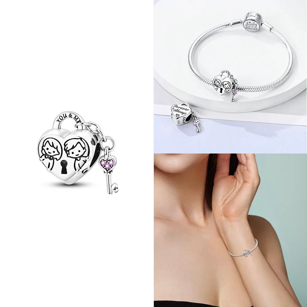 Copper Original Pink Series Charms Perfume Butterfly Beads Pendent Dangle Fit Bangle Charm Bracelet Diy Women Jewelry Gift