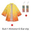 Japanese Anime Men Green Black Checkered Tanjiro Kamado Cosplay Kimono Women Acrylic Ear Clip Accessory Suit Nezuko Kamado Coat