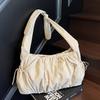 2025 Spring New Large-capacity Casual Pleated Cloud Bag Korean Version Trendy Simple Solid Color Underarm Tote Bag Women