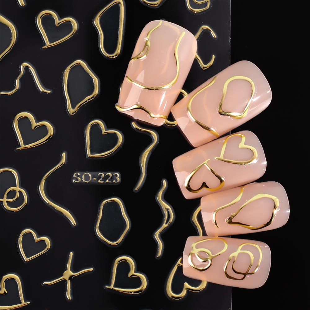 1PCS Laser Love Nail Stickers
