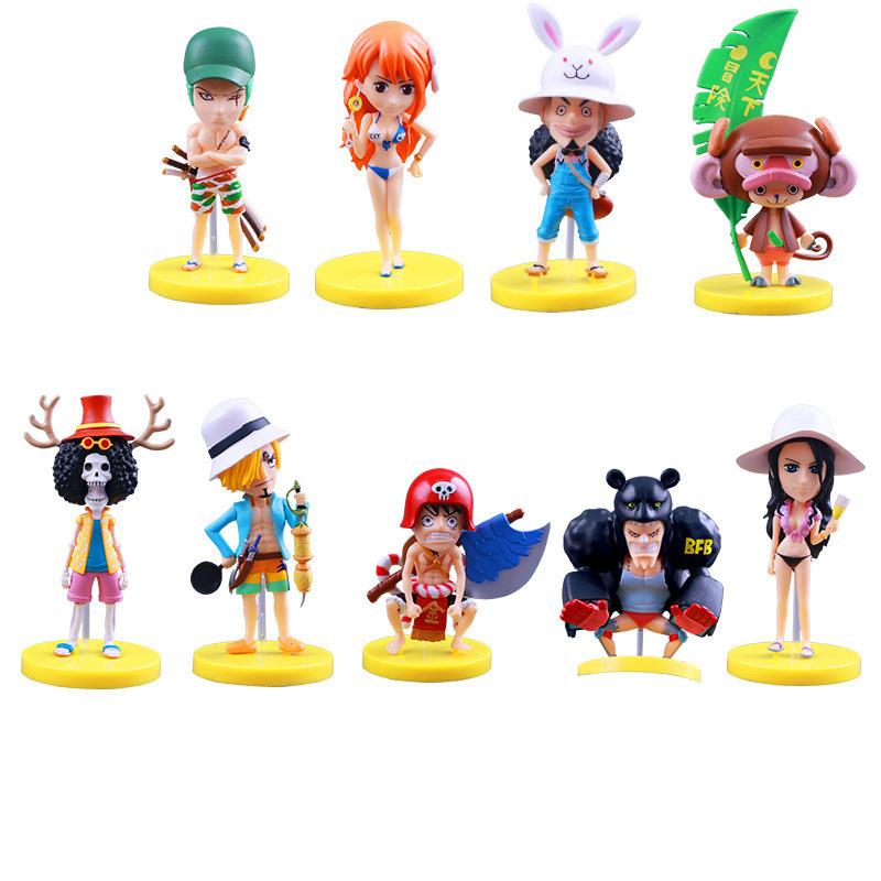 1Set Anime One Piece Figure Luffy Hancock Wedding Dress Series WCF Ace Zoro Nami Marco Collection Dolls Toys for Children Gifts