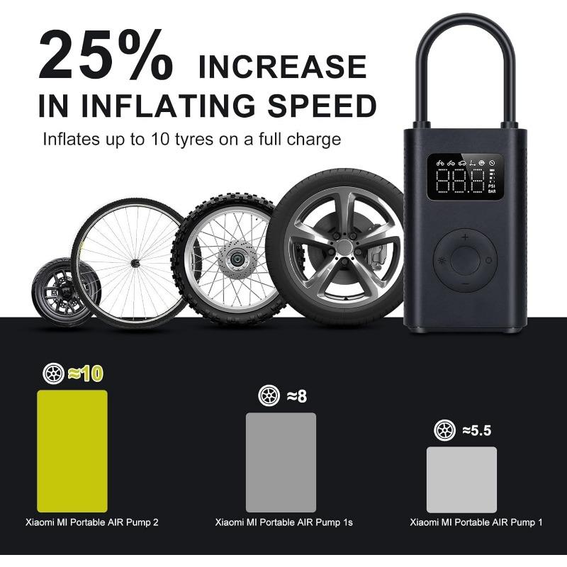 Portable Electric Air Compressor Tire Inflator Pump for Car Tires Pump Cordless Inflation with Digital Pressure Detection