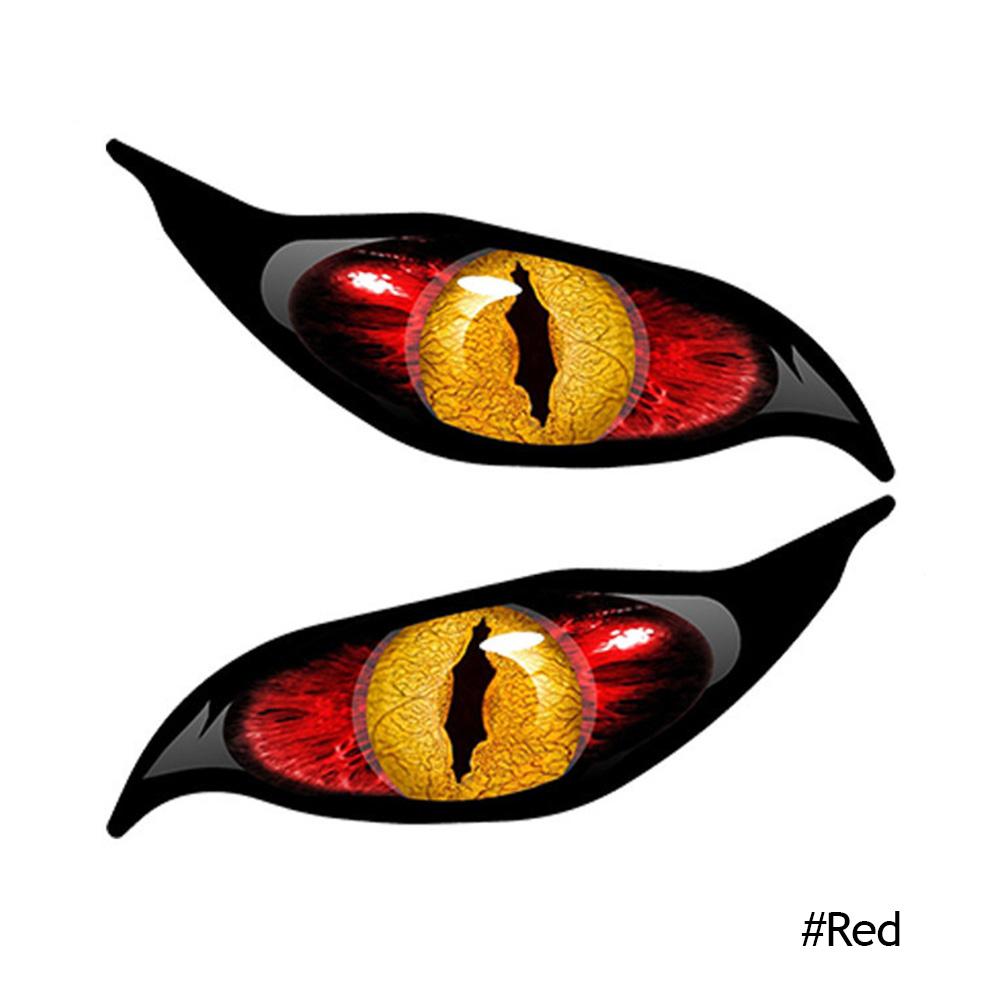 2 шт 13 см x 9,5 см для злых желтых глаз RV мотоцикл автомобиль наклейки окклюзия царапины водонепроницаемый лобовое стекло фургон аниме наклейка