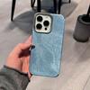 Липкий джинсовый узор подходит для чехла на телефон iPhone16 с вырезами для кнопок, противоударный, Apple 17, чехол с продвинутым дизайном, 15