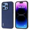 ABEEL For iPhone 16 Pro Case Litchi Texture Genuine Cow Leather+PC Phone Cover