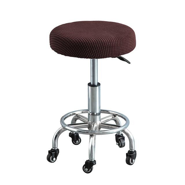 Чехол на барный стул, флисовый круглый чехол на стул, съемный чехол на табурет, твердая защита подушки сиденья, моющийся барный стул