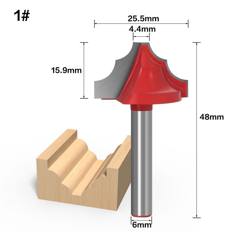 1 шт., 6 мм, деревянная фреза с хвостовиком, прямая торцевая фреза, триммер для чистки, заподлицо, угловая, круглая, коробчатая, инструменты