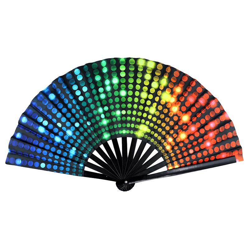 1 шт. Рейв-фан японский большой веер музыкальный фестиваль 33 см китайский красочный градиент ручной складной светоотражающий