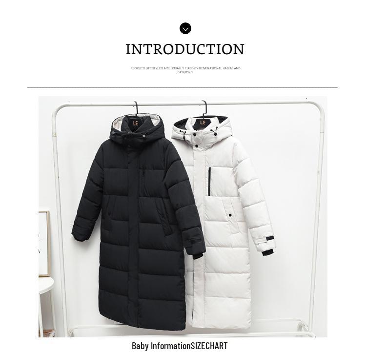 2024 Очень длинное пуховое пальто оверсайз в корейском стиле выше колена