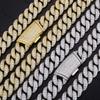 Custom 11mm Exquisite Cuban Bracelet Iced Brass Inlaid with 3 Rows of Zircon Hip Hop Sparkling Men and Women Jewelry Gifts