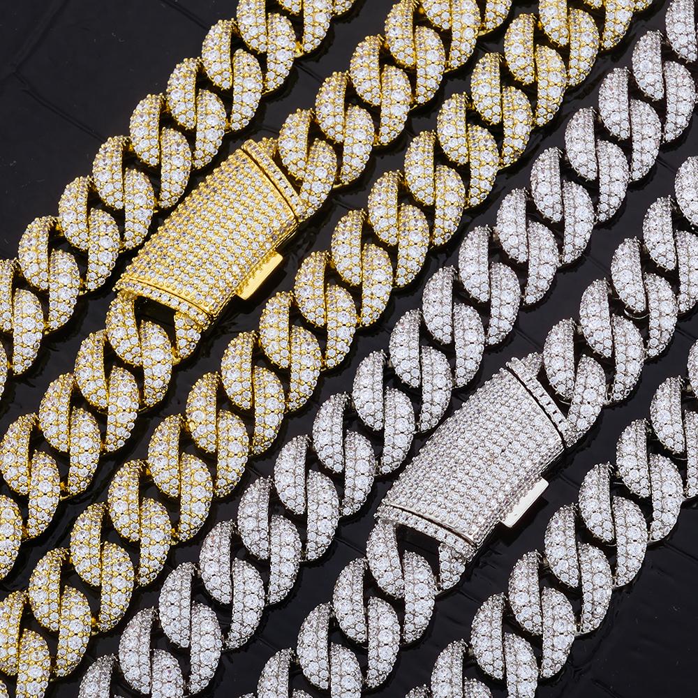 Custom 11mm Exquisite Cuban Bracelet Iced Brass Inlaid with 3 Rows of Zircon Hip Hop Sparkling Men and Women Jewelry Gifts