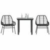 VidaXL 3-piece Garden Dining Set Black Woven Resin Glass 3334534