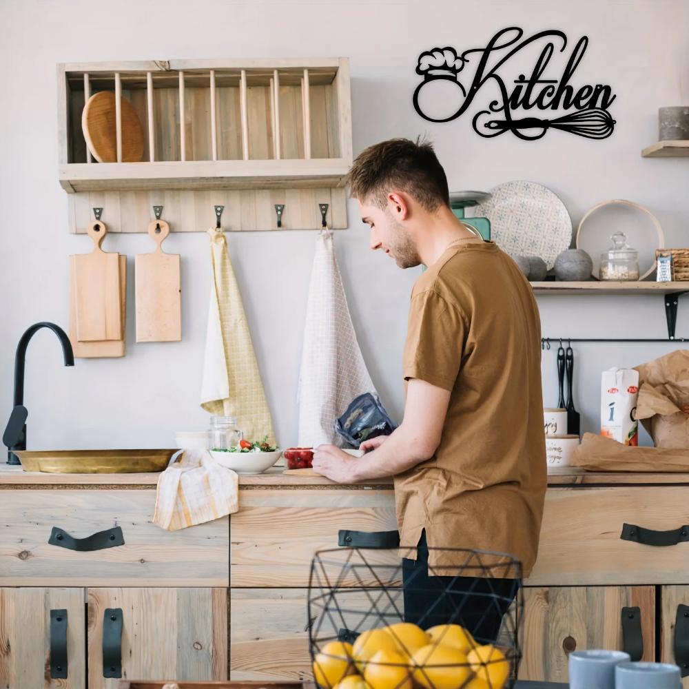 Rustic Metal Kitchen Sign - Farmhouse Wall Decor for Home, Kitchen, or Dining Room - 12 X 6.69 Inches (Classic Style)