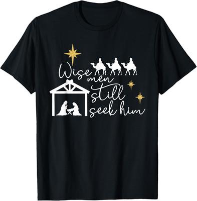 Wise Men Still Seek Him Christian Christmas Jesus Design T-Shirt