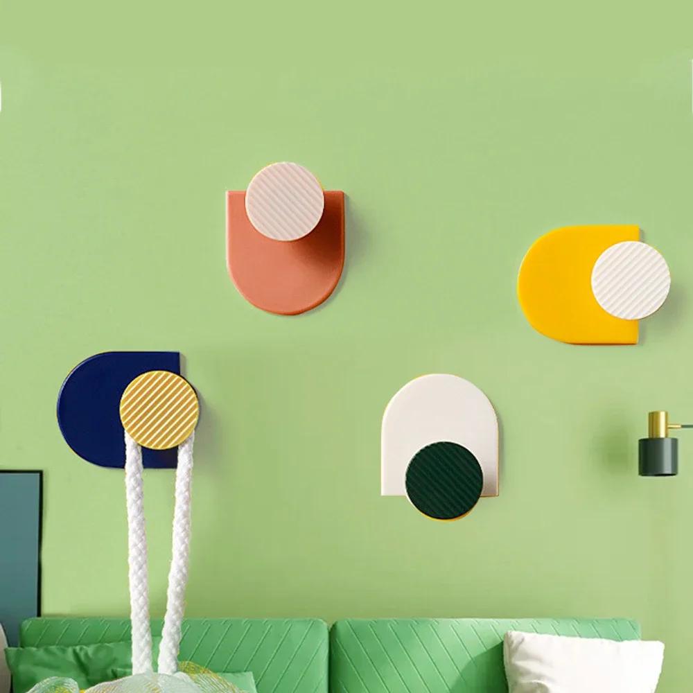 4 шт. - Премиальные самоклеящиеся настенные крючки - Легкая установка, Экономия места, Крючки для полотенец/одежды для подвешивания шляп в ванной, кухне или спальне