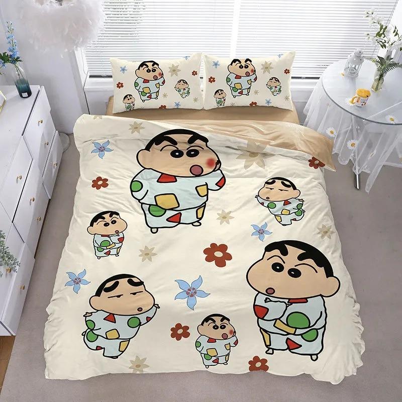 Catoon 3D Cute Crayon ShinChans Duvet Cover Set Bedding Set Bedroom Decoration 2/3piece set Youth Kids Girl Boys Gift