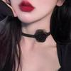 Lady Elegant Mesh Flower Necklace Women Comfortable Red Black Neck Ornaments Girls Lightweight Rose Necklace Party Gift Giving
