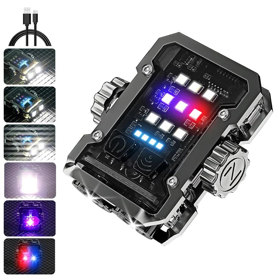 Super Bright Led Flashlight Rechargeable Built In 4000mAh Torch with Magnet Hook Outdoor Campin Fishing Survival Alarm Light