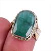 Изумруд(Смоделированный) Кольцо ручной работы из стерлингового серебра 925 пробы в двух тонах S.6 E1i32