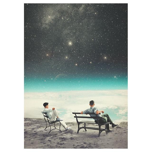 Научная фантастика Космический коллаж Романтические городские принты Постер Холст Картина Современное настенное искусство Картина Гостиная Спальня Домашний декор