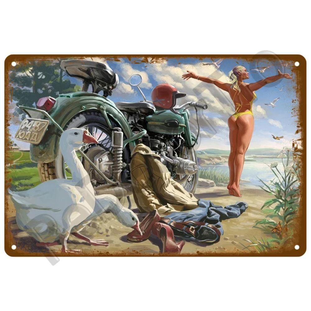 Металлическая табличка для мотоциклетного гаража, настенный декор, 20x30 см