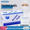 75% Alcohol Disposable Wipes - 100 Large Cotton Pads for Mobile Phones, Travel, Ear Piercings, and Individual Disinfection