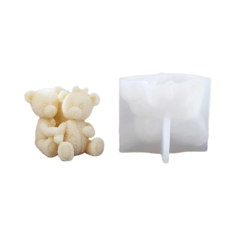 Bear Candle Silicone Mold for Handmade Desktop Decoration Gypsum Epoxy Resin Aroma Candle Mould for Home Decoration