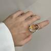 Геометрические прозрачные имитация кристалла регулируемые открытые кольца для женщин корейские новые ювелирные изделия подарок вечеринка