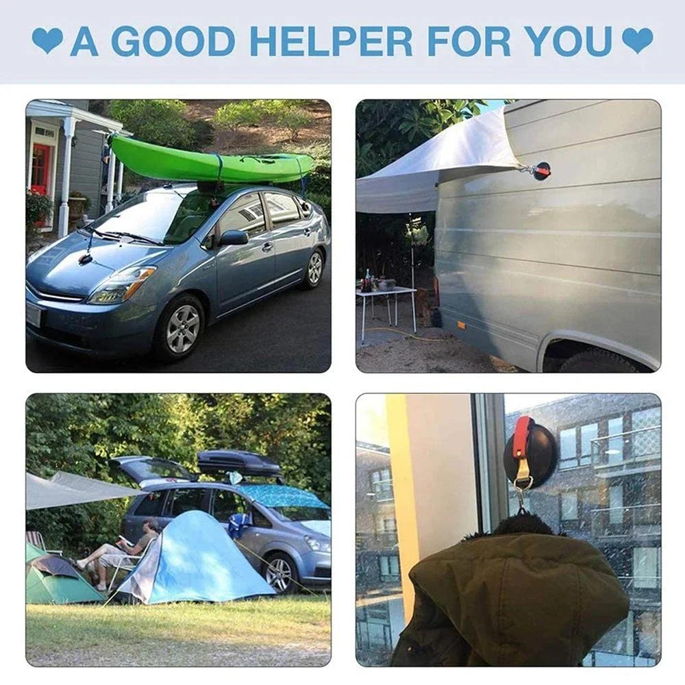 1-4 шт. Многофункциональное устройство с присоской для тяжелых условий эксплуатации, стяжка-натяжитель для крепления багажа, брезентов, палаток, для кемпинга, автомобиля, фургона с крепежным крюком