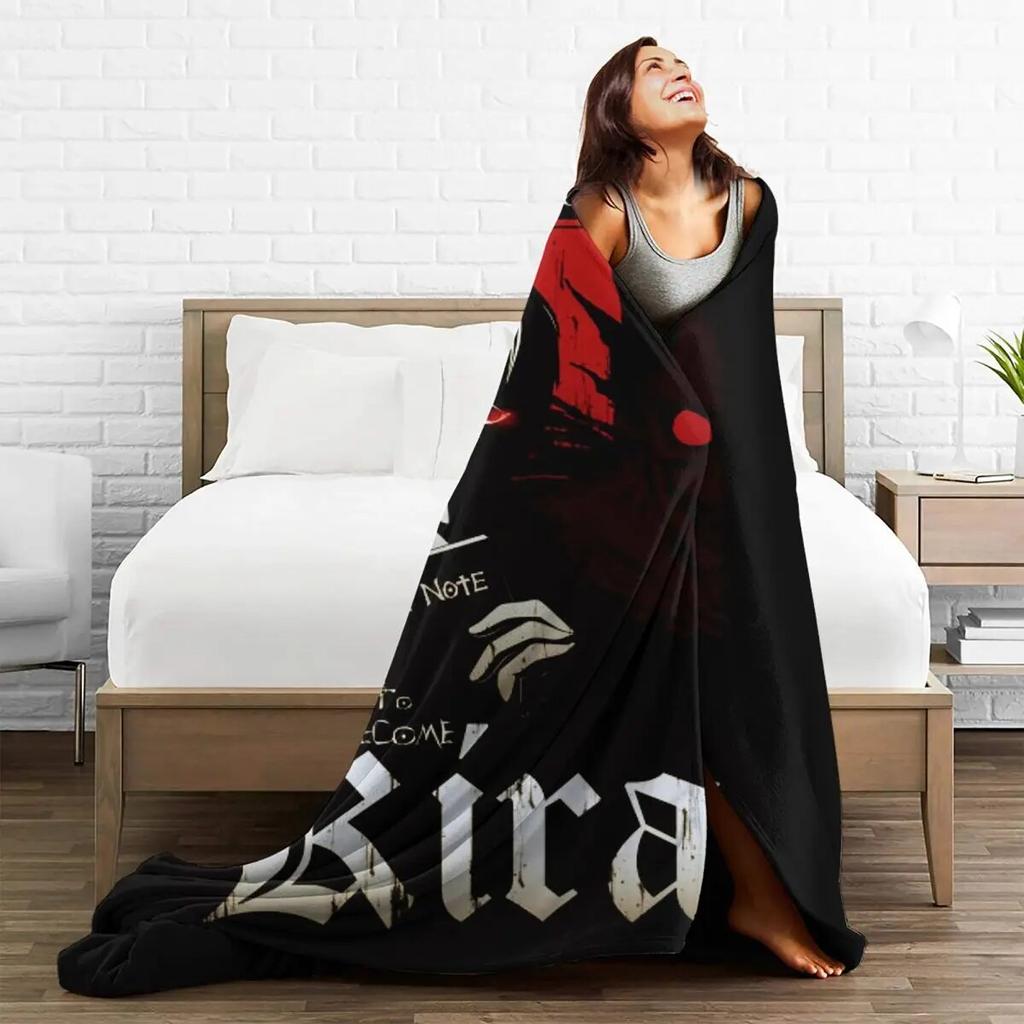 Тетрадь смерти Кира фланелевые одеяла аниме светлое одеяло Ягами для кровати, спальни, мягкое покрывало