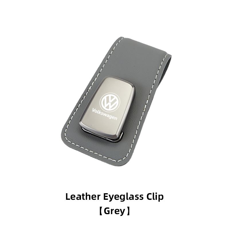 T31Volkswagen Car Sun Visor Sunglasses Holder PU Leather Glasses Clip For Passat b6 Golf Amarok T5 Phaeton ID3 Tiguan Auto Interior
