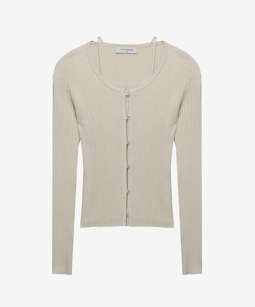 MIND BRIDGE WOMEN [W] Halterneck Sleeveless Cardigan Layered Knit - 2 Colors