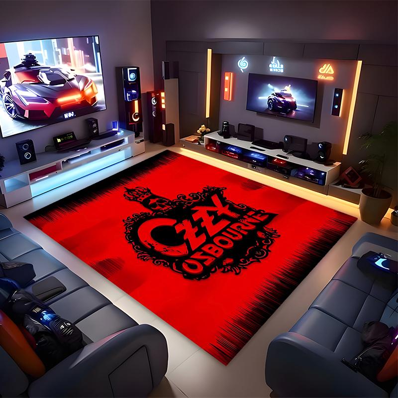 1pc Ozzy Madman1 Print Area Rug - Soft, Washable Non-Slip Indoor Mat for Office Chairs, Living Room, Home Office Decorative Rug
