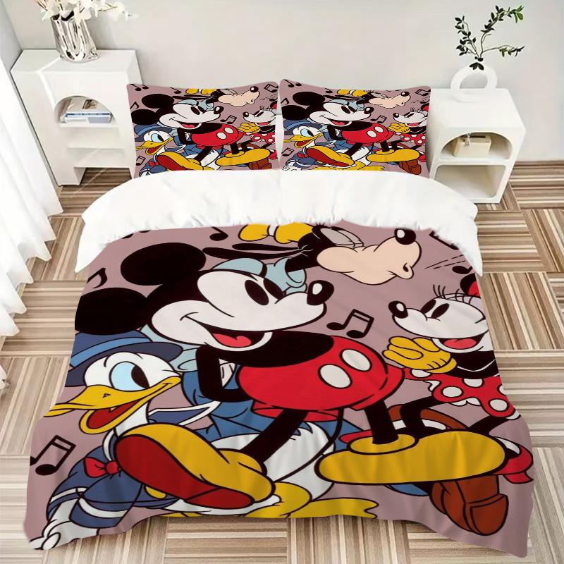 Mickey Friends Together Print 3Pcs Bedding Setduvet Cover With 2 Bedropillowcase Home Birthday Gift