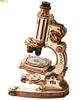 ROBOTIME 3D Wooden Microscope Model Puzzle with LED Lights for and 40x STEM Adult DIY Craft Movable Assembly Fosters Concentration and Summer Vacation