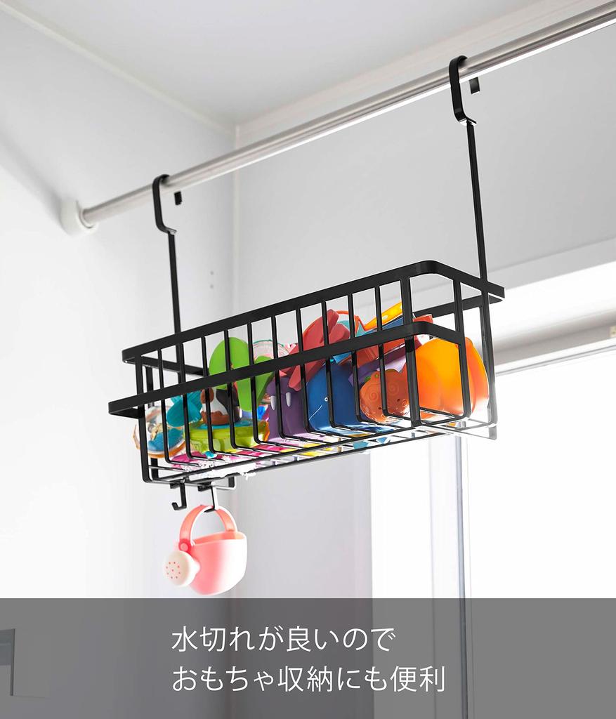 Yamazaki Jitsugyo 6618 крючковая корзина для ванной комнаты широкая черная xx H37см башня хорошая вентиляция большая вместимость для хранения всего вместе приблизительно. Ш40,5 Д16,5