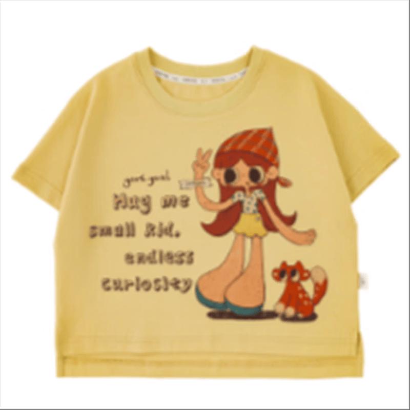 Youyou Girls' Cartoon Print Short Sleeve T-Shirt