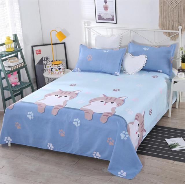 Простыня, домашний текстиль, современные плоские простыни из полиэстера и хлопка, постельное белье, покрывало размера «queen-size» (Наволочка Нужен заказ)