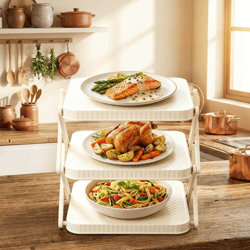 Multi-functional Dish Storage Stand Space Saving Kitchen Plate Organizer Holder Bathroom